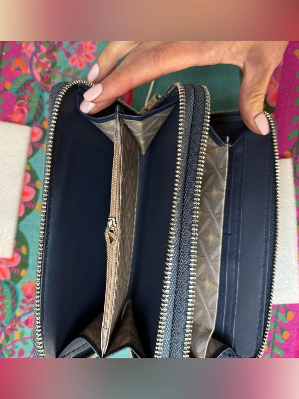 Faux Suede Wristlet Clutch - Gray
